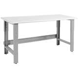 Adjustable Height Non-ESD Workbench with 1000 lb Weight Capacity, Rolled Front Edge and Glides, 24 x 48" redirect to product page